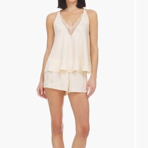 Flora Nikrooz Cream Lace Satin Sleepwear Set